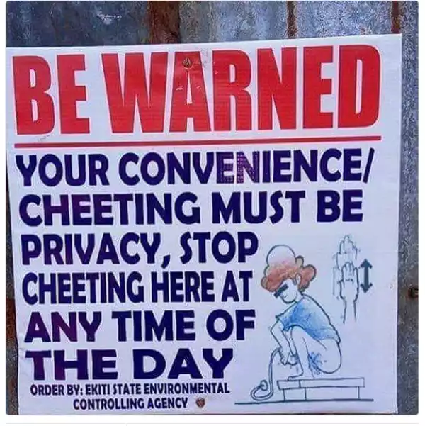See The Bizarre Warning Post That Was Spotted In Ekiti State. Photo